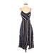 Hollister Casual Dress - Midi: Black Stripes Dresses - Women's Size X-Small
