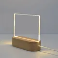 Veilleuse en bois avec stylo tableau de notes LED lampe de table USB 62 lampe de chevet lumière