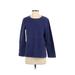 Croft & Barrow Pullover Sweater: Blue Color Block Tops - Women's Size Small