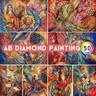 Peinture de diamant d'aurores boréales kit de point de croix d'animal d'aurores boréales paon rond