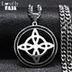 Goth – collier à nœud celtique en cristal noir pour femme et homme en acier inoxydable bijou de