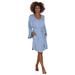 K Jordan Knit Robe (Size S) Cornflower Blue, Rayon,Spandex
