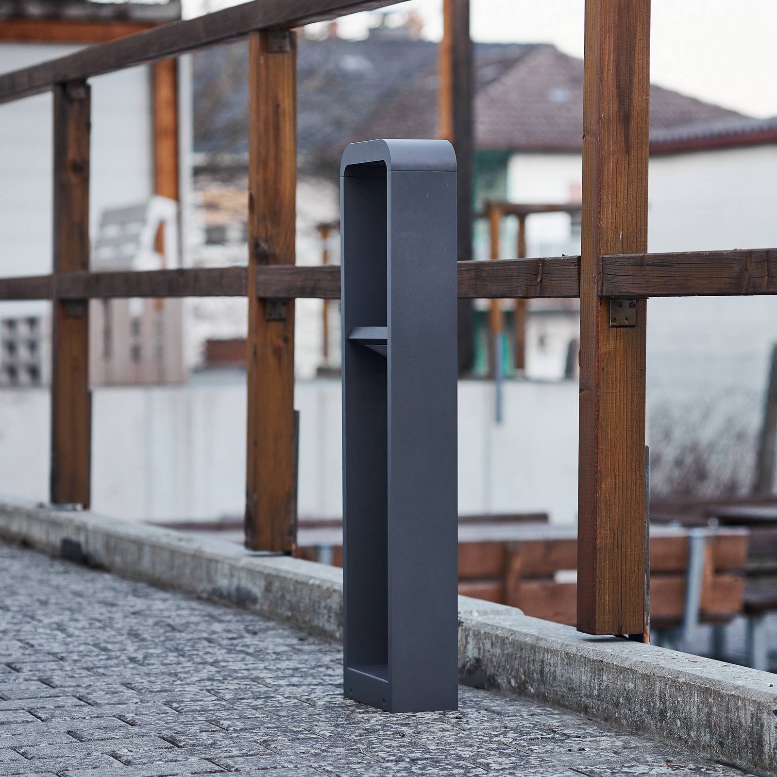 LED Wegeleuchte Darko Lindby, alu / grau / zink, Aluminium, Modern, LED Außenleuchte