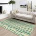 Blue/White 96 x 60 x 0.4 in Living Room Area Rug - Blue/White 96 x 60 x 0.4 in Area Rug - Longshore Tides Ayssa Stripe Modern Contemporary Geometric, Striped Aqua Blue Area Rug Perfect For Living Room, Dining Room | Wayfair