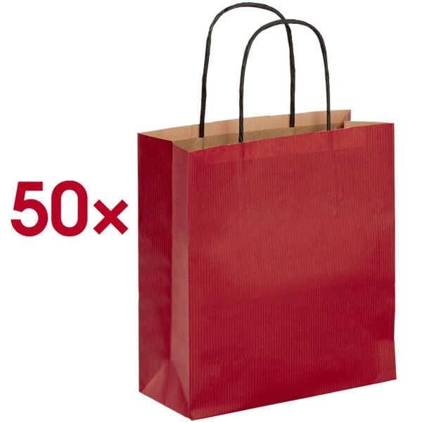 VP 50er-Pack Tragetaschen »Toptwist« 19 x 21 cm rot, 19x21 cm