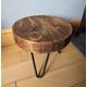 Chunky Round Milking Stool/ Side Table, with Steel Hairpin Legs| Reclaimed Wood| Rustic