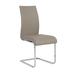 Orren Ellis Ashawnti Leather Side Chair Upholstered/Genuine Leather in Gray/Brown | 38 H x 17.33 W x 24.61 D in | Wayfair
