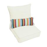 Mozaic Company Sunbrella Canvas Natural Corded Deep Seating Pillow & Outdoor Cushion Set w/ Lumbar Pillow 1 Acrylic in Blue/Brown | Wayfair