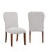 Red Barrel Studio® Rodreigo Dining Chair In Performance Fabric w/ Nail Heads Upholstered/Fabric in White | 37.5 H x 19 W x 23.75 D in | Wayfair