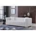 Elegant 3 Seater Sofa Velvet Chesterfield Bench Couches, Luxurious Plush Lines Decorate Sofa with 2 Square Accent Pillows