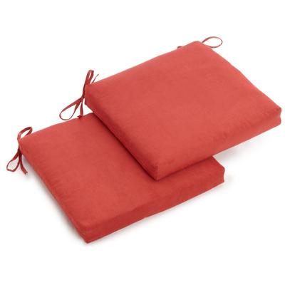 20-inch by 19-inch Microsuede Chair Cushion with Ties (Set of 1, 2, or 4)