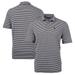 Men's Cutter & Buck Black Michigan State Spartans Big Tall Team Logo Virtue Eco Pique Stripe Recycled Polo