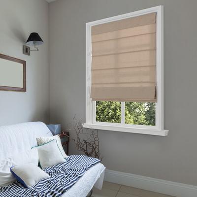 Wide Width Cordless Light Filtering Fabric Roman Shades by Whole Space Industries in Linen (Size 39