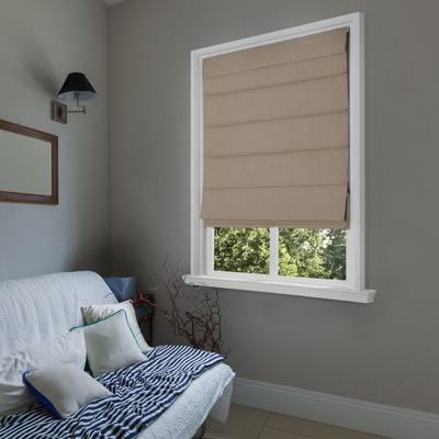 Wide Width Cordless Blackout Fabric Roman Shades by Whole Space Industries in Linen (Size 23