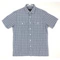 Michael Kors Shirts | Michael Kors Men's Short Sleeve Button Down Shirt Size M Blue/Gray Plaid Cotton | Color: Blue | Size: Mau