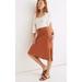 Madewell Skirts | Madewell Women's $88 Linen Blend Drawstring Midi Slip Skirt Size 00 Na225 | Color: Red | Size: 00