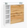 Schuhschrank BORCHARDT MÖBEL "Dolly", weiß (weiß matt, eichefarben wotan), B:89cm H:92cm T:25cm, Holzwerkstoff, Schränke, Breite 89 cm