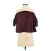 American Eagle Outfitters Short Sleeve Blouse: Off The Shoulder Off Shoulder Brown Solid Tops - Women's Size X-Small