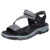 Riemchensandale RIEKER, Damen, Gr. 37, schwarz (schwarz, grau), Nubuklederimitat, sportlich, Schuhe, Sommerschuh, Sandalette, Klettschuh, in sportiver Optik