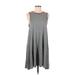 American Eagle Outfitters Casual Dress - A-Line High Neck Sleeveless: Gray Print Dresses - Women's Size Medium