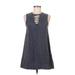 n: Crew Neck Covered ShoulderPhilanthropy Sleeveless Blouse: Crew Neck Covered Shoulder Blue Solid Tops - Women's Size X-Small