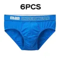 6 pièces/lot hommes sous-vêtements hommes solides hommes culottes hommes Bikini pantalon hommes Sexy