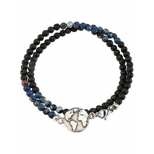 Mey & Edlich Herren Armband Naturgewaltiges Wickelarmband schwarz L, M