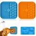 Dog Licking Mat 2 Pcs Small Licking Mat for Dogs with Suction for Anxiety Peanut Butter Dog Licking Mat Slow Feeder Dispensing Treater Lick Pad with Scraper