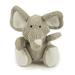 goDog Checkers Elephant Squeaky Plush Dog Toy Chew Guard Technology - Gray Large