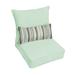 Mozaic Company Sunbrella Canvas Spa Corded Deep Seating Pillow & Outdoor Cushion Set w/ Lumbar Pillow 23 In X 25 In X 5 In Acrylic in Blue/Green | Wayfair
