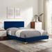 Leah Chevron Tufted Performance Platform Bed by Modway Wood & /Upholstered/Velvet/Polyester in Blue | 12.5 H x 41.5 W x 81.5 D in | Wayfair