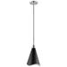 Tango; 1 Light; Small Pendant; Matte Black with Polished Nickel