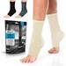 PowerLix Ankle Brace Compression Support Sleeve (Pair) for Injury Prevention & Recovery Joint Pain Relief with Non-Slip Cuff & 3D Compression Design Beige - XL