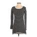 BDG Casual Dress - Mini Scoop Neck Long sleeves: Black Print Dresses - Women's Size Small