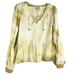 Anthropologie Tops | Anthropologie Moon River Bell Sleeve V -Neck Tie Dye Peasant Top Boho Sz: S | Color: Cream | Size: S