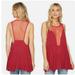 Free People Tops | Free People Intimately Free Marble Sheer Racerback Cami Peplum Top Blouse New | Color: Pink/Red | Size: S