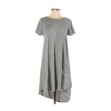 Lularoe Casual Dress - Midi Crew Neck Short sleeves: Gray Dresses - Women's Size 2X-Small