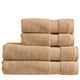 Christy Refresh Brown Towel Set | Set of 4 | 2 Bath 2 Hand | Quick Dry | Tonal and Stylish | Soft Absorbent Bathroom Towels | 100% Cotton 550GSM | Machine Washable | Chai Latte