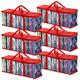 Fasmov 6 Pack DVD Storage Bags Hold up to 240 DVDs (40 Each Bag), Water Resistant DVD Holder Case with Handles, Transparent PVC Media Storage for DVDs, CDs, Video Games, Books, Red