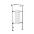 AQUAWORLD Traditional Victorian Style Heated Towel Rails for Bathroom with Radiator | Floor Mounted Towel Warmer Rack Chrome Finished | Size 952 x 500 x 225 mm (4 Section, 3 Column)