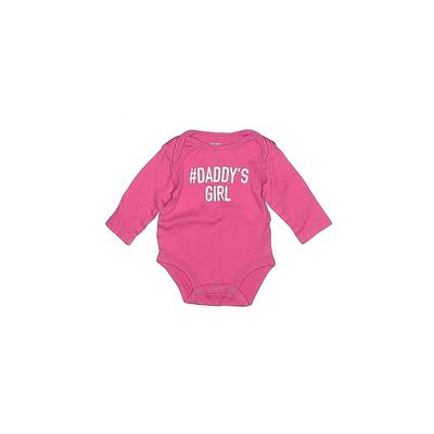 Carter's Long Sleeve Onesie: Pink Solid Bottoms - Size 3 Month