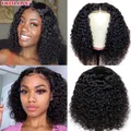 Perruque Bob Lace Front wig frisée brésilienne naturelle cheveux frisés courts pre-plucked avec