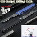 G10 Couteau Pliant à Ouverture Rapide Multi-Usage Utilitaire Mini Porte-clés Pliant Scalpel EDC