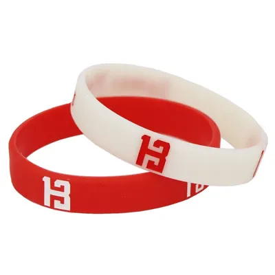 Bracelet de sport basket-ball pour homme rouge blanc plus tard 13 bracelets en caoutchouc de