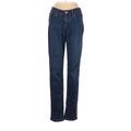 Paige Jeans - Super Low Rise Straight Leg Boyfriend: Blue Bottoms - Women's Size 26 - Dark Wash