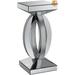 GN109 Pedestal End Table Wood/Mirrored in Brown/Gray | 27.75 H x 12.25 W x 12.25 D in | Wayfair 442OA91H6M4SL382V