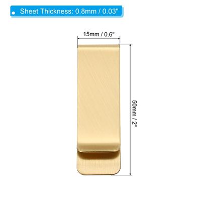 5pcs Pen Holder Clip, Stainless Wallet Loop Sleeve for Notebooks, Copper - Brass - 50x26mm