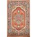 Orange Geometric Heriz Serapi Foyer Area Rug Handmade Wool Carpet - 2'0"x 3'0"