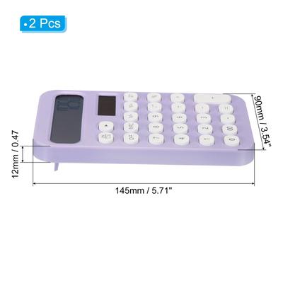 2Pcs Portable Office Calculator 12 Digit Display Electronic Calculator, Purple - Light Purple