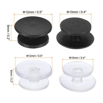 300pcs Plastic Button Charm, 12 x 10mm Button Accessories Charm, Clear Black - 12 x 10mm